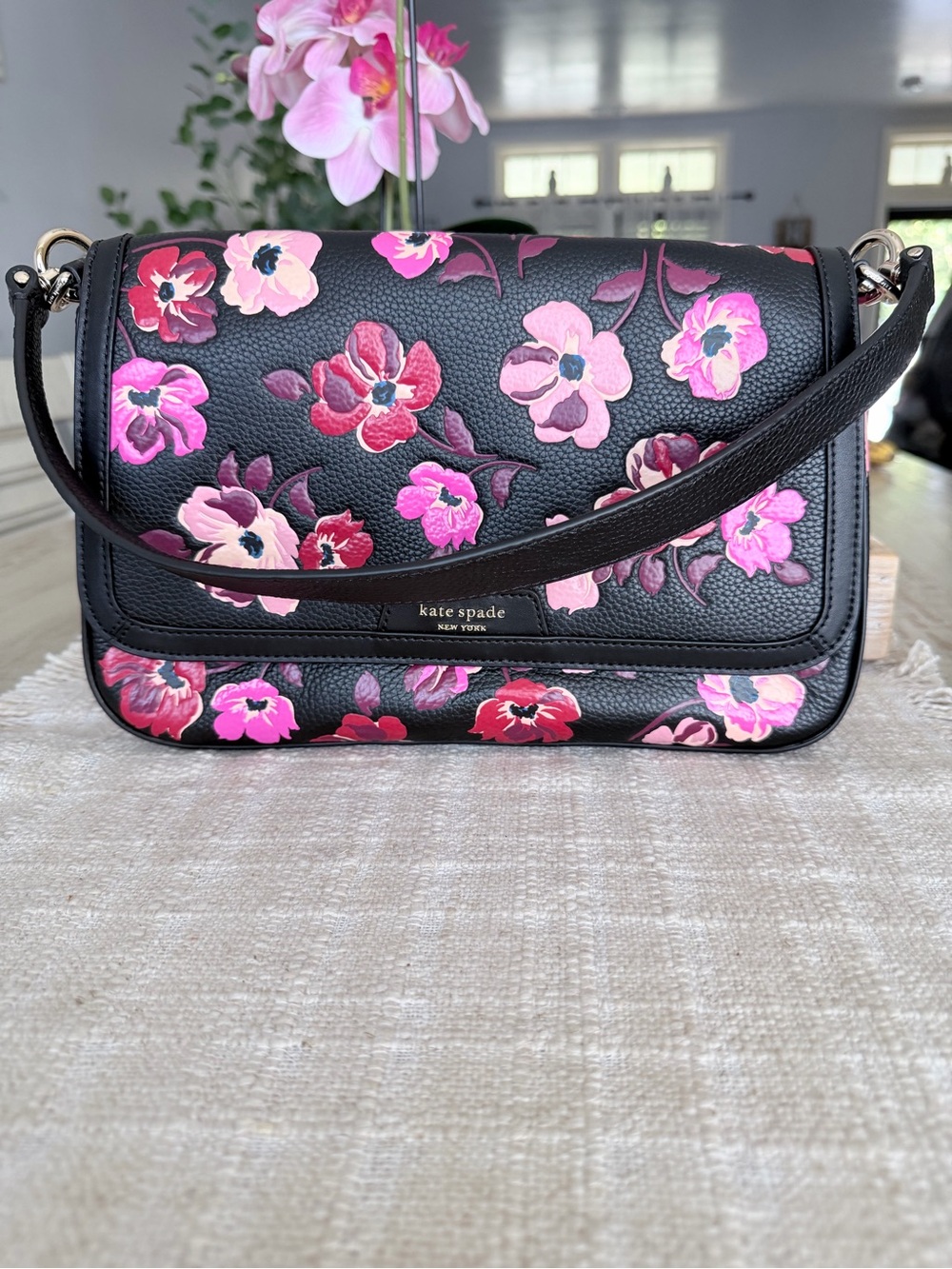 Kate Spade New York Hudson Pebbled Leather Flap Shoulder Women's Bag